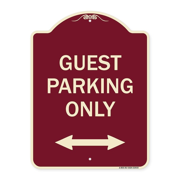 Signmission Guest Parking W/ Bidirectional Arrow Heavy-Gauge Aluminum Sign, 24" x 18", BU-1824-23930 A-DES-BU-1824-23930 - main